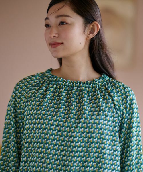 CARA O CRUZ / キャラ・オ・クルス シャツ・ブラウス | 洗える ジオメトリックプリントの裾ブラウジングブラウス【セットアップ】 | 詳細12