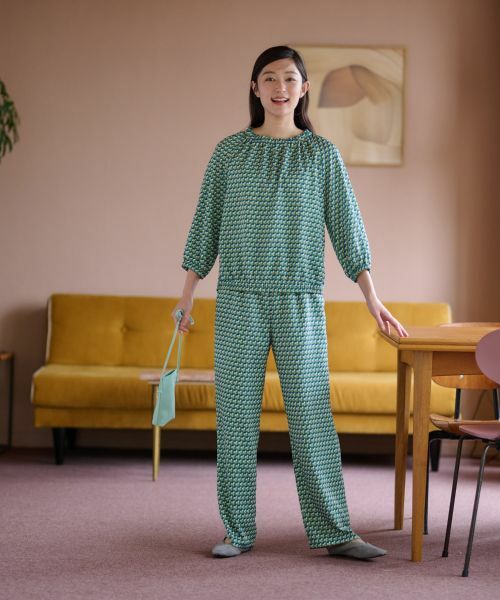 CARA O CRUZ / キャラ・オ・クルス シャツ・ブラウス | 洗える ジオメトリックプリントの裾ブラウジングブラウス【セットアップ】 | 詳細6