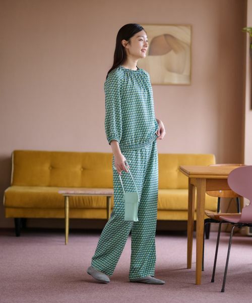 CARA O CRUZ / キャラ・オ・クルス シャツ・ブラウス | 洗える ジオメトリックプリントの裾ブラウジングブラウス【セットアップ】 | 詳細9