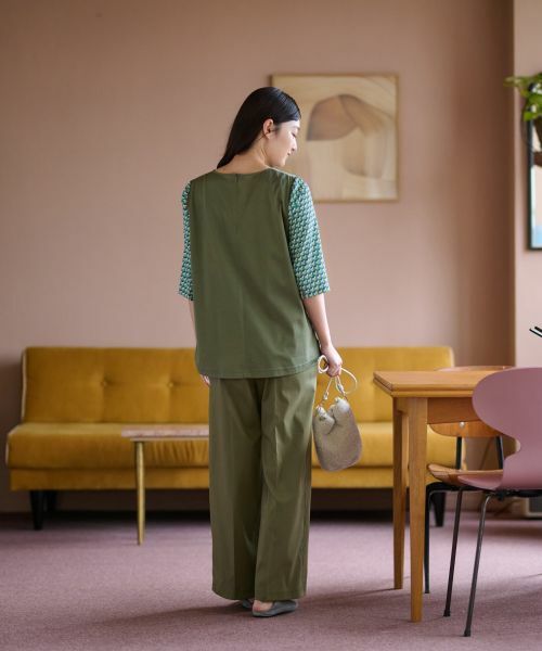 CARA O CRUZ / キャラ・オ・クルス カットソー | 洗える ジオメトリックプリントMIX切替プルオーバー【セットアップ】 | 詳細10