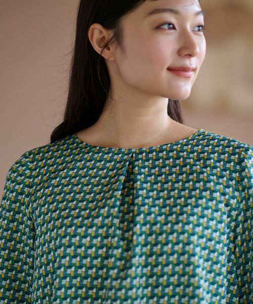 CARA O CRUZ / キャラ・オ・クルス カットソー | 洗える ジオメトリックプリントMIX切替プルオーバー【セットアップ】 | 詳細11