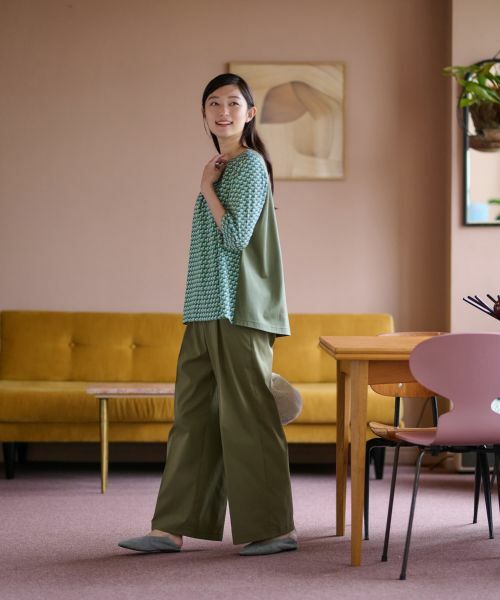 CARA O CRUZ / キャラ・オ・クルス カットソー | 洗える ジオメトリックプリントMIX切替プルオーバー【セットアップ】 | 詳細6