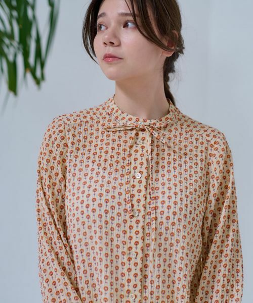 CARA O CRUZ / キャラ・オ・クルス シャツ・ブラウス | 洗える タイ付きフラワーブラウス【DIVISIONE TESSILE】 | 詳細12
