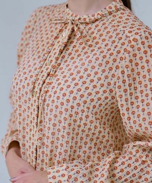 CARA O CRUZ / キャラ・オ・クルス シャツ・ブラウス | 洗える タイ付きフラワーブラウス【DIVISIONE TESSILE】 | 詳細14