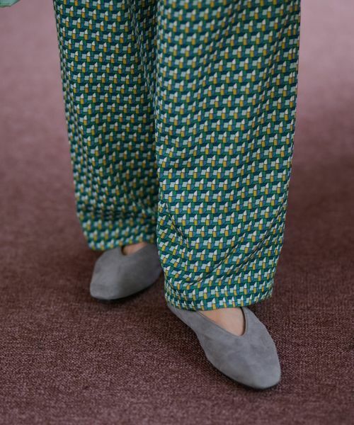 CARA O CRUZ / キャラ・オ・クルス その他パンツ | 洗える ジオメトリックプリントのワイドパンツ【セットアップ】 | 詳細12