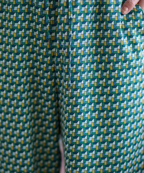 CARA O CRUZ / キャラ・オ・クルス その他パンツ | 洗える ジオメトリックプリントのワイドパンツ【セットアップ】 | 詳細13