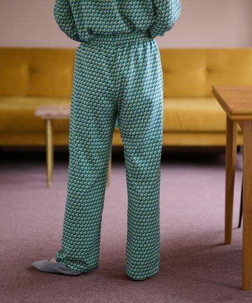 CARA O CRUZ / キャラ・オ・クルス その他パンツ | 洗える ジオメトリックプリントのワイドパンツ【セットアップ】 | 詳細3