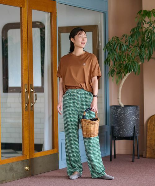 CARA O CRUZ / キャラ・オ・クルス その他パンツ | 洗える ジオメトリックプリントのワイドパンツ【セットアップ】 | 詳細4