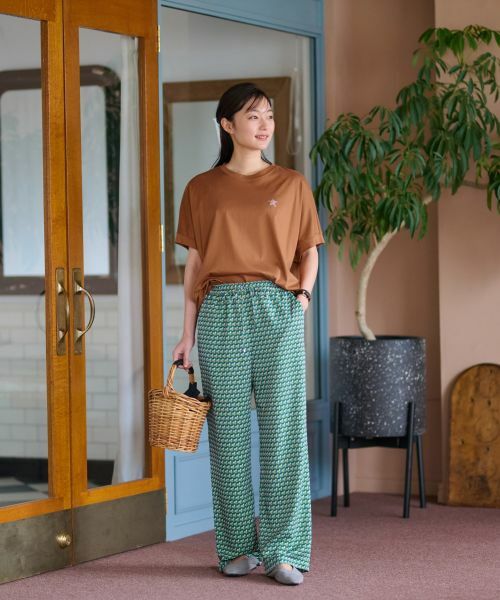 CARA O CRUZ / キャラ・オ・クルス その他パンツ | 洗える ジオメトリックプリントのワイドパンツ【セットアップ】 | 詳細6