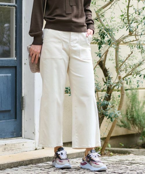 CARA O CRUZ / キャラ・オ・クルス その他パンツ | 洗えるベイカーパンツ【産地ナブル】(アイボリー系)