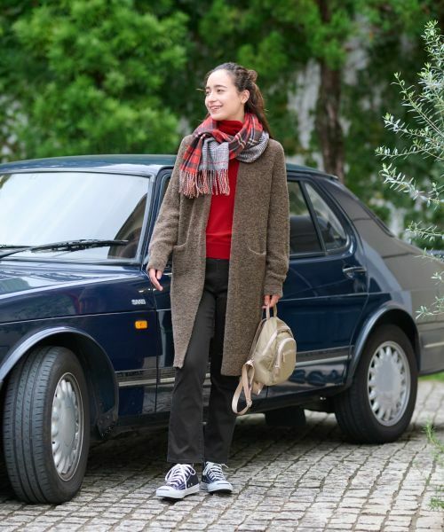 CARA O CRUZ / キャラ・オ・クルス デニムパンツ | 洗えるウエストリブブラックフレアパンツ | 詳細1