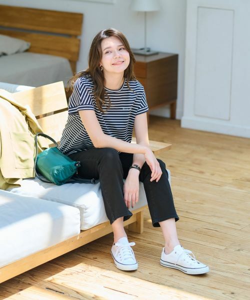 CARA O CRUZ / キャラ・オ・クルス デニムパンツ | 洗えるウエストリブブラックフレアパンツ | 詳細11