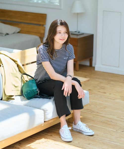 CARA O CRUZ / キャラ・オ・クルス デニムパンツ | 洗えるウエストリブブラックフレアパンツ | 詳細12