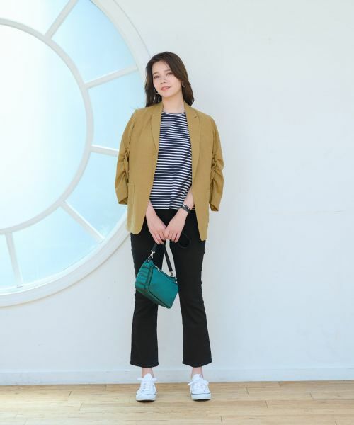 CARA O CRUZ / キャラ・オ・クルス デニムパンツ | 洗えるウエストリブブラックフレアパンツ | 詳細17