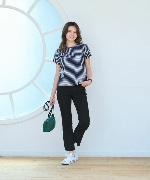 CARA O CRUZ / キャラ・オ・クルス デニムパンツ | 洗えるウエストリブブラックフレアパンツ | 詳細19