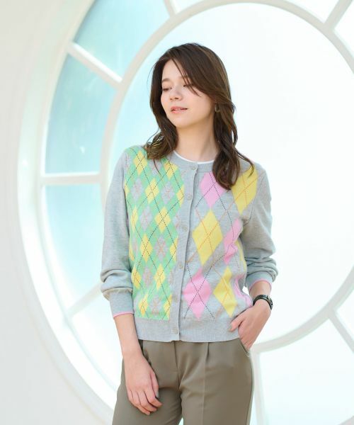 CARA O CRUZ / キャラ・オ・クルス カーディガン・ボレロ | 洗える アーガイルカーディガン | 詳細13
