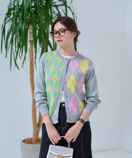 CARA O CRUZ / キャラ・オ・クルス カーディガン・ボレロ | 洗える アーガイルカーディガン | 詳細18