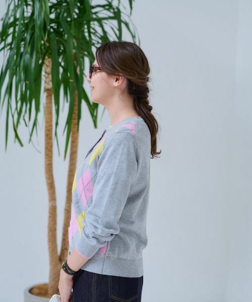 CARA O CRUZ / キャラ・オ・クルス カーディガン・ボレロ | 洗える アーガイルカーディガン | 詳細19