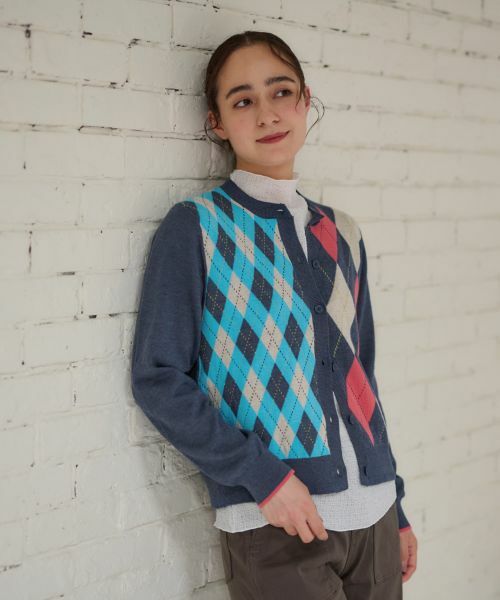 CARA O CRUZ / キャラ・オ・クルス カーディガン・ボレロ | 洗える アーガイルカーディガン | 詳細2