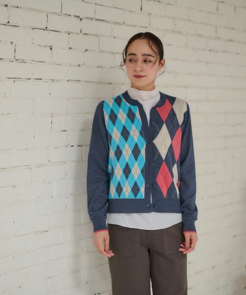CARA O CRUZ / キャラ・オ・クルス カーディガン・ボレロ | 洗える アーガイルカーディガン | 詳細3