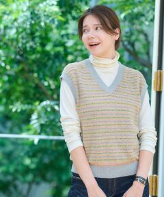 CARA O CRUZ / キャラ・オ・クルス テーラードジャケット | 洗える 前ジャカードニットベスト