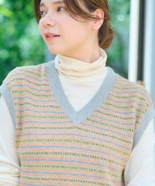 CARA O CRUZ / キャラ・オ・クルス テーラードジャケット | 洗える 前ジャカードニットベスト | 詳細21