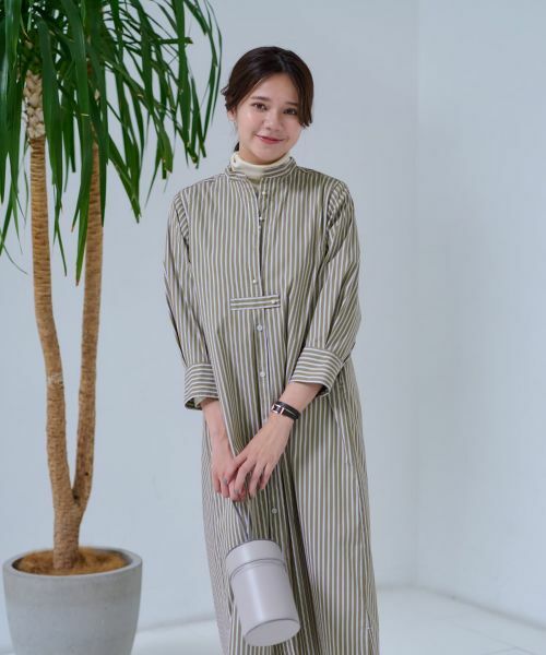 CARA O CRUZ / キャラ・オ・クルス ドレス | 洗える ストライプシャツワンピース | 詳細1