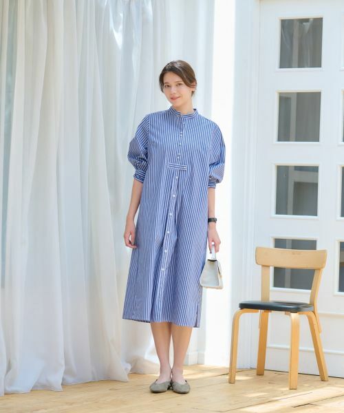 CARA O CRUZ / キャラ・オ・クルス ドレス | 洗える ストライプシャツワンピース | 詳細10