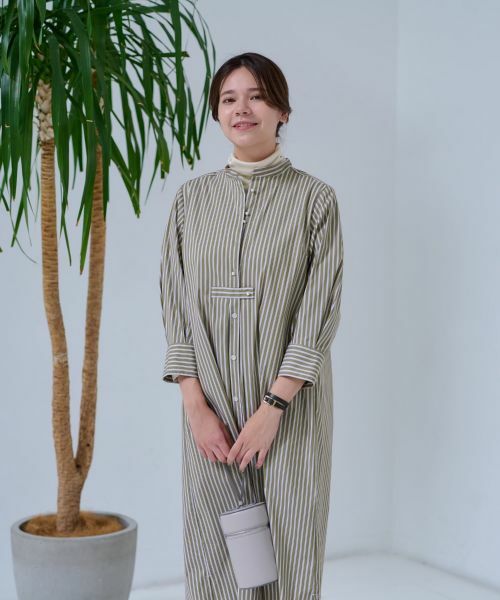 CARA O CRUZ / キャラ・オ・クルス ドレス | 洗える ストライプシャツワンピース | 詳細11