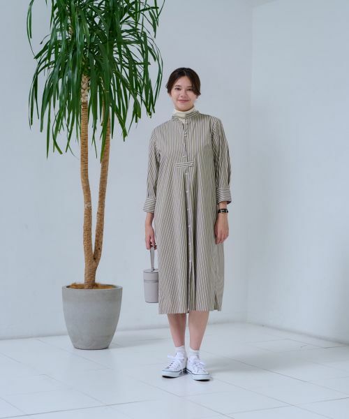 CARA O CRUZ / キャラ・オ・クルス ドレス | 洗える ストライプシャツワンピース | 詳細13