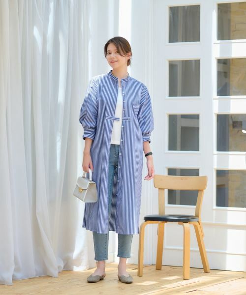 CARA O CRUZ / キャラ・オ・クルス ドレス | 洗える ストライプシャツワンピース | 詳細14