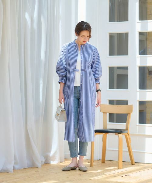 CARA O CRUZ / キャラ・オ・クルス ドレス | 洗える ストライプシャツワンピース | 詳細15