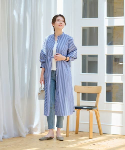CARA O CRUZ / キャラ・オ・クルス ドレス | 洗える ストライプシャツワンピース | 詳細16
