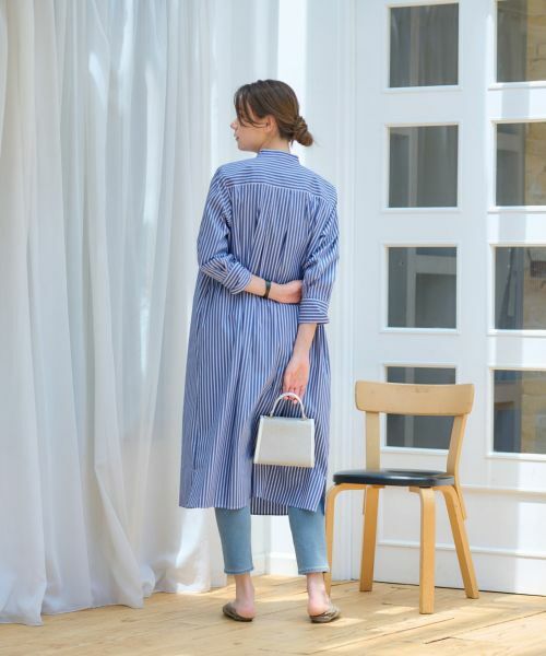 CARA O CRUZ / キャラ・オ・クルス ドレス | 洗える ストライプシャツワンピース | 詳細18