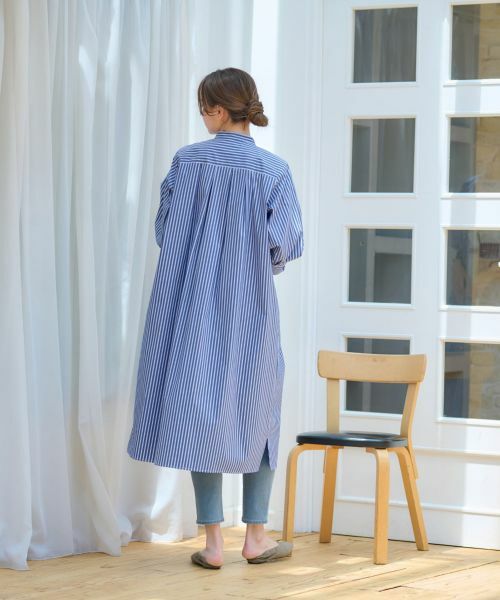 CARA O CRUZ / キャラ・オ・クルス ドレス | 洗える ストライプシャツワンピース | 詳細19