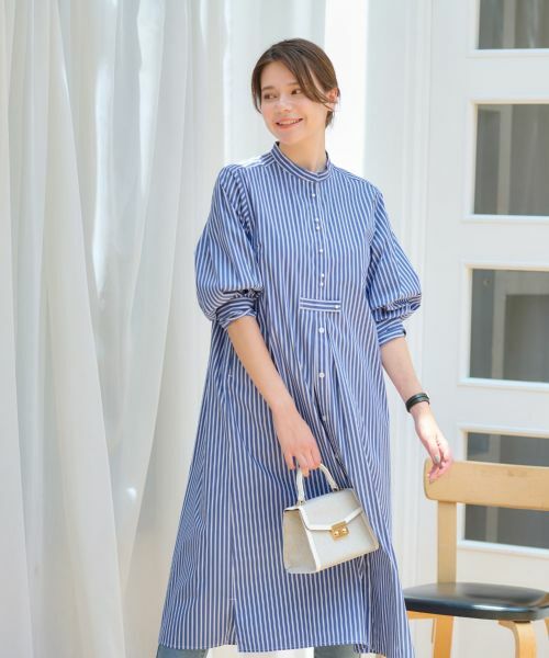 CARA O CRUZ / キャラ・オ・クルス ドレス | 洗える ストライプシャツワンピース | 詳細2