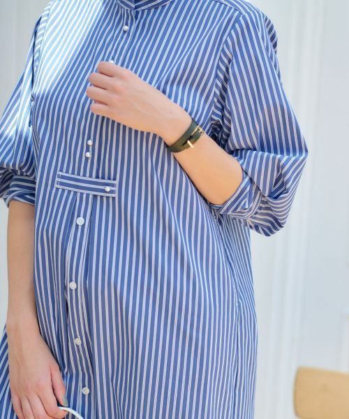 CARA O CRUZ / キャラ・オ・クルス ドレス | 洗える ストライプシャツワンピース | 詳細25