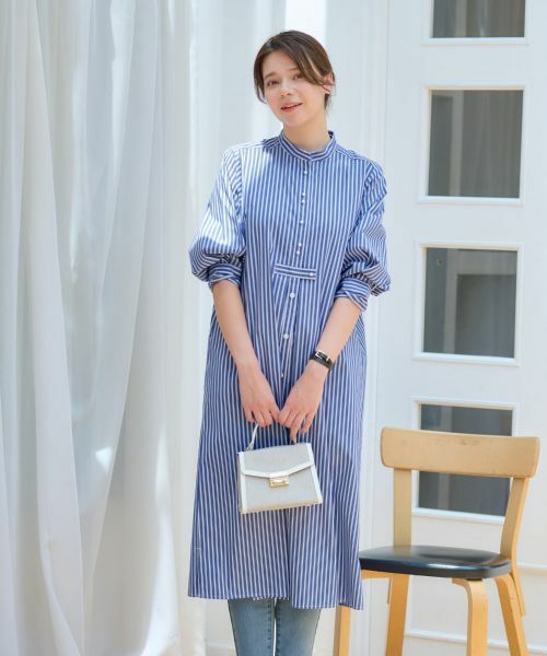 CARA O CRUZ / キャラ・オ・クルス ドレス | 洗える ストライプシャツワンピース | 詳細3