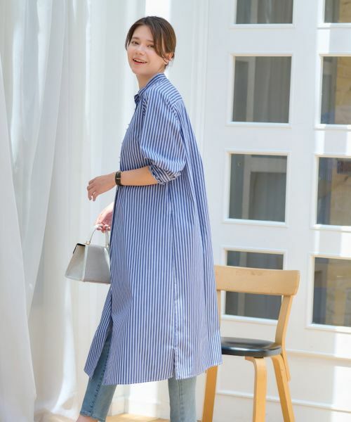 CARA O CRUZ / キャラ・オ・クルス ドレス | 洗える ストライプシャツワンピース | 詳細4