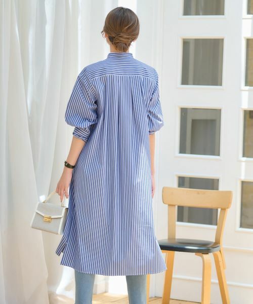 CARA O CRUZ / キャラ・オ・クルス ドレス | 洗える ストライプシャツワンピース | 詳細5