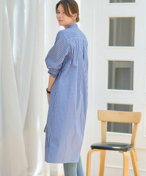 CARA O CRUZ / キャラ・オ・クルス ドレス | 洗える ストライプシャツワンピース | 詳細7