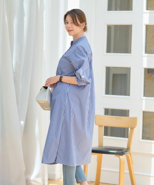 CARA O CRUZ / キャラ・オ・クルス ドレス | 洗える ストライプシャツワンピース | 詳細8