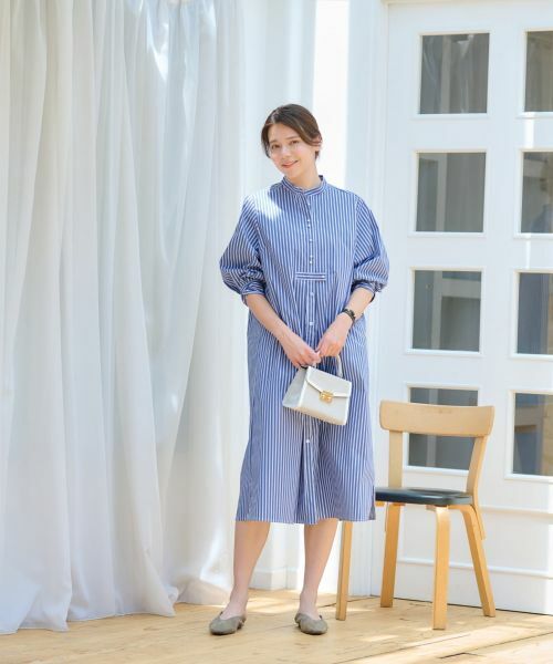 CARA O CRUZ / キャラ・オ・クルス ドレス | 洗える ストライプシャツワンピース | 詳細9