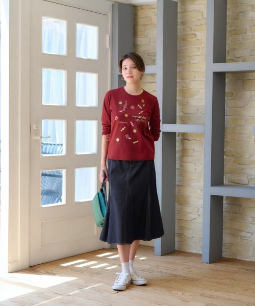 CARA O CRUZ / キャラ・オ・クルス ミニ・ひざ丈スカート | 洗える デニム風フレアスカート | 詳細13