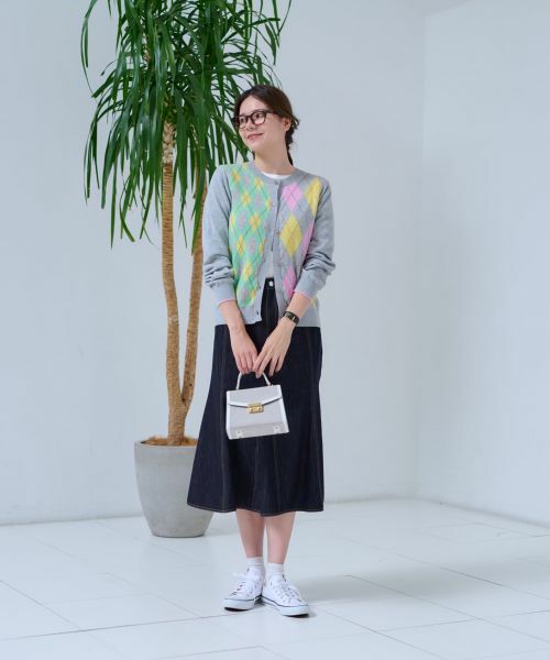 CARA O CRUZ / キャラ・オ・クルス ミニ・ひざ丈スカート | 洗える デニム風フレアスカート | 詳細14