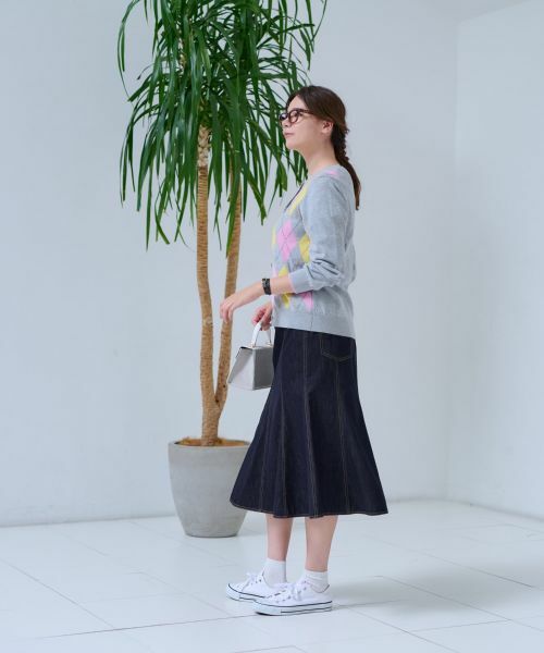 CARA O CRUZ / キャラ・オ・クルス ミニ・ひざ丈スカート | 洗える デニム風フレアスカート | 詳細16