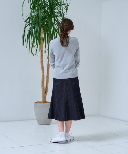 CARA O CRUZ / キャラ・オ・クルス ミニ・ひざ丈スカート | 洗える デニム風フレアスカート | 詳細17