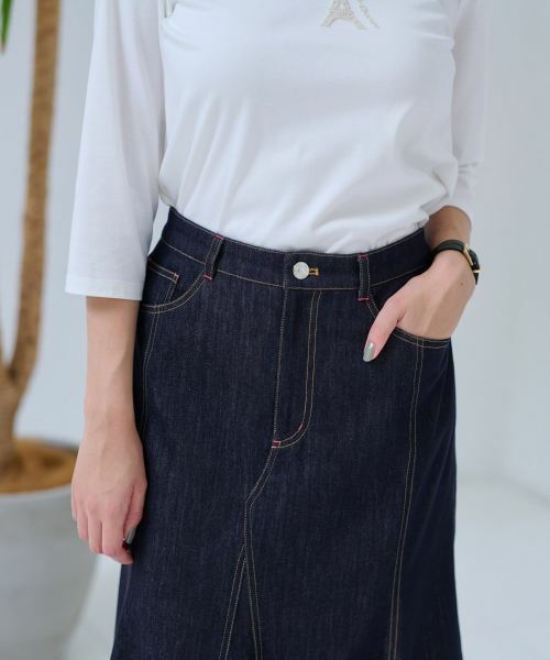 CARA O CRUZ / キャラ・オ・クルス ミニ・ひざ丈スカート | 洗える デニム風フレアスカート | 詳細19