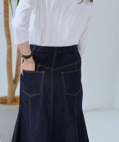 CARA O CRUZ / キャラ・オ・クルス ミニ・ひざ丈スカート | 洗える デニム風フレアスカート | 詳細20