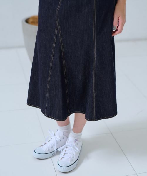 CARA O CRUZ / キャラ・オ・クルス ミニ・ひざ丈スカート | 洗える デニム風フレアスカート | 詳細21